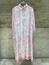 KD9316VS-6 Printed Oversized Satin Dress - Brown Loft