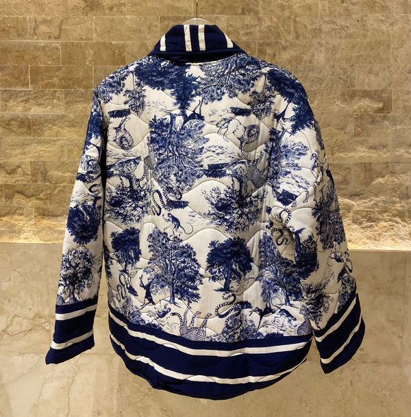 KE7903 Quilted Safari Printed Jacket سترة مبطنة مطبوعة بنقشة سفاري