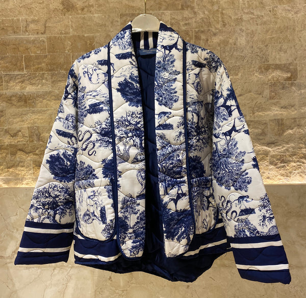 KE7903 Quilted Safari Printed Jacket سترة مبطنة مطبوعة بنقشة سفاري