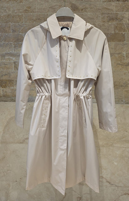LF2601005 Placket Buttoned Collared Trench Coat