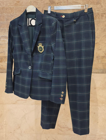 LF2602017/4024 Tartan Patterned Jacket and Pant Set