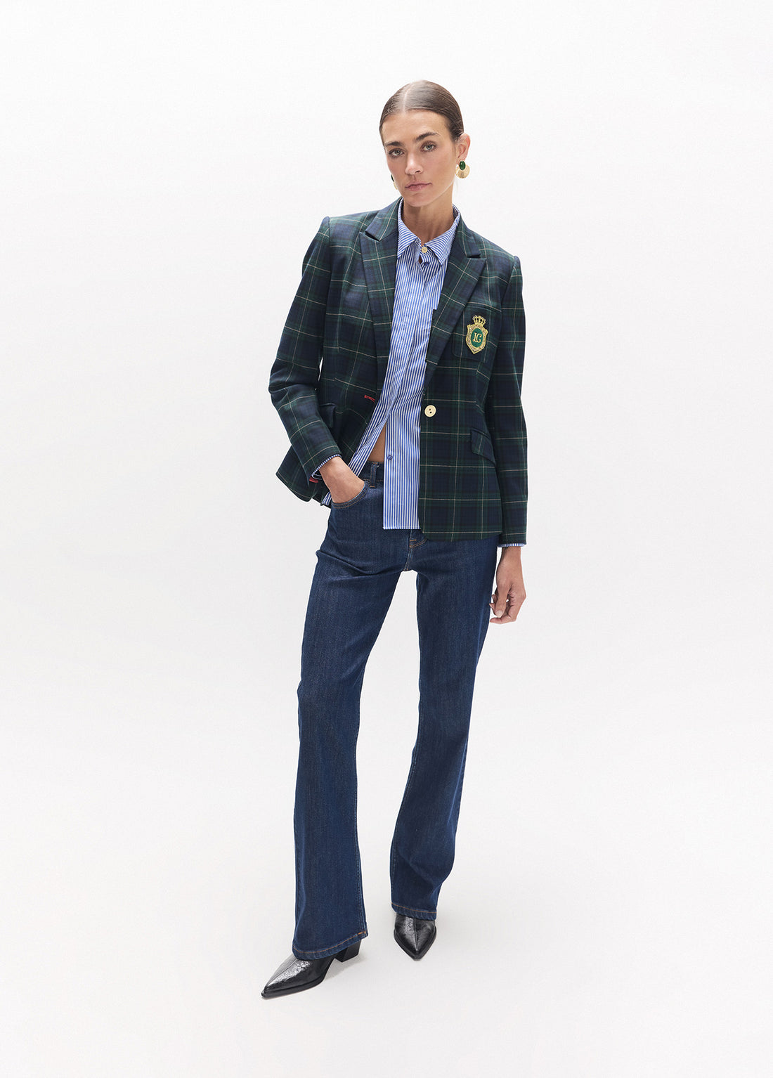 LF2602017/4024 Tartan Patterned Jacket and Pant Set