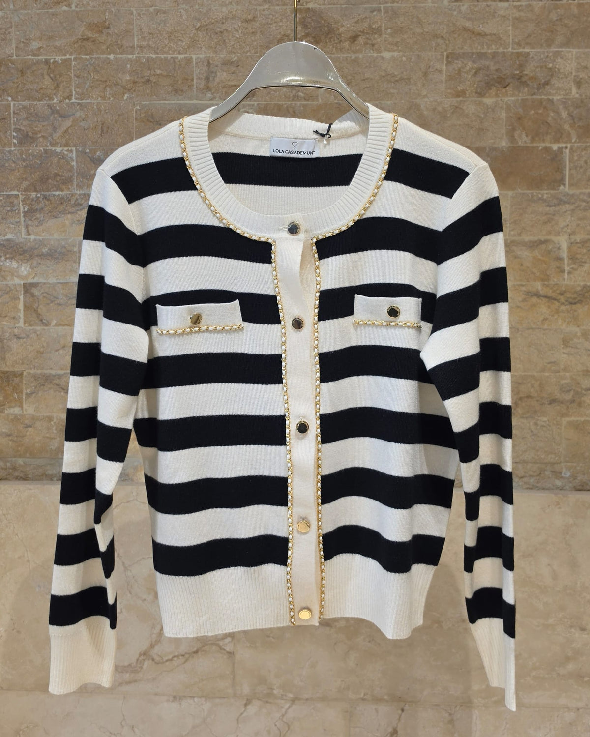 LF2611019.2N0 Striped Chain Cardigan