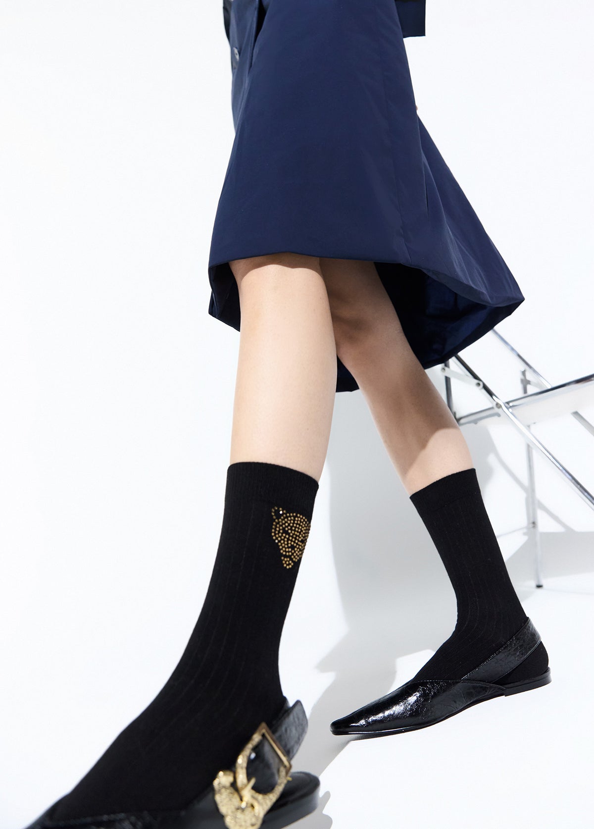 LF2613003 Socks with Pearls and Crystals