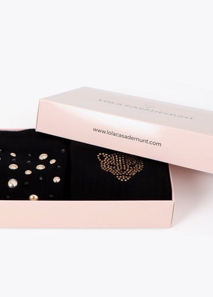 LF2613003 Socks with Pearls and Crystals