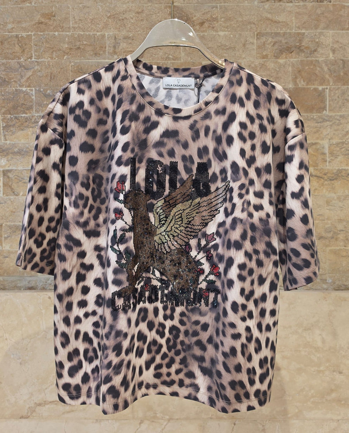 LF2615027 Leopard Print Oversized Fit Top