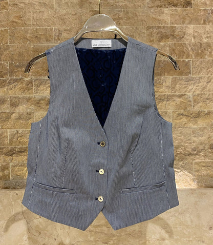 LS2602019 Striped Vest سترة مخططة - Brown Loft