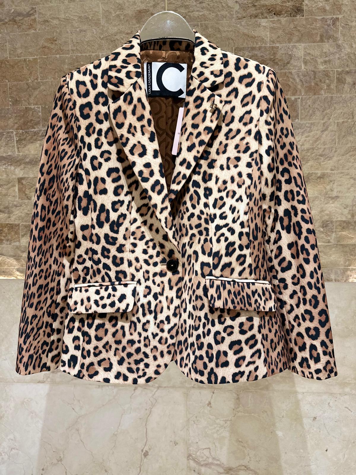 LS2602033/4033 Leopard Print Jacket and Pants سترة وبنطال بنقشة الفهد - Brown Loft