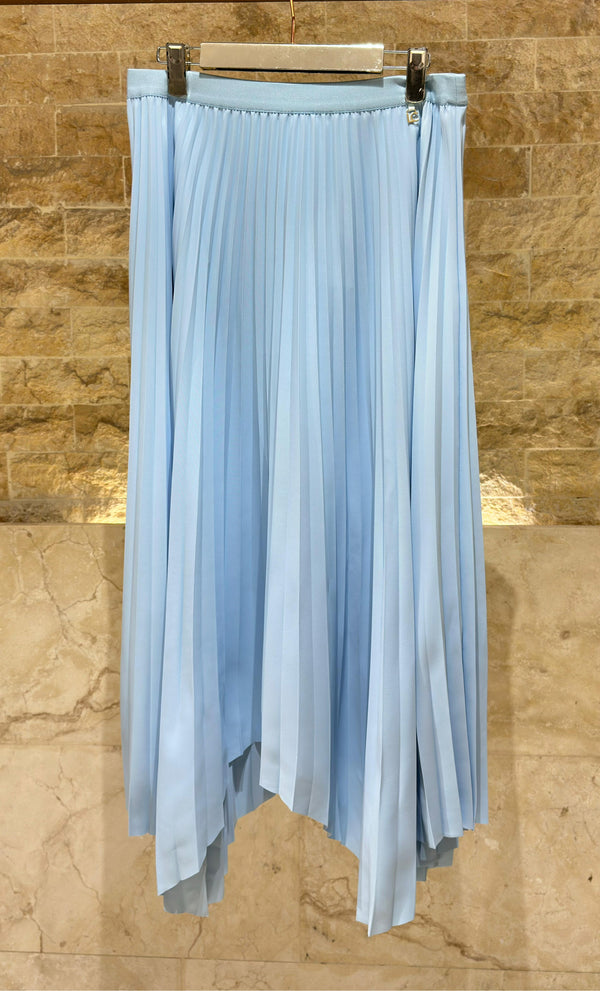 LS2608014 Pleated  Asymmetrical Skirt تنورة غير متماثلة مطوية
