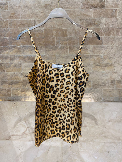 Leopard Print Satin Cami Top LS2615011