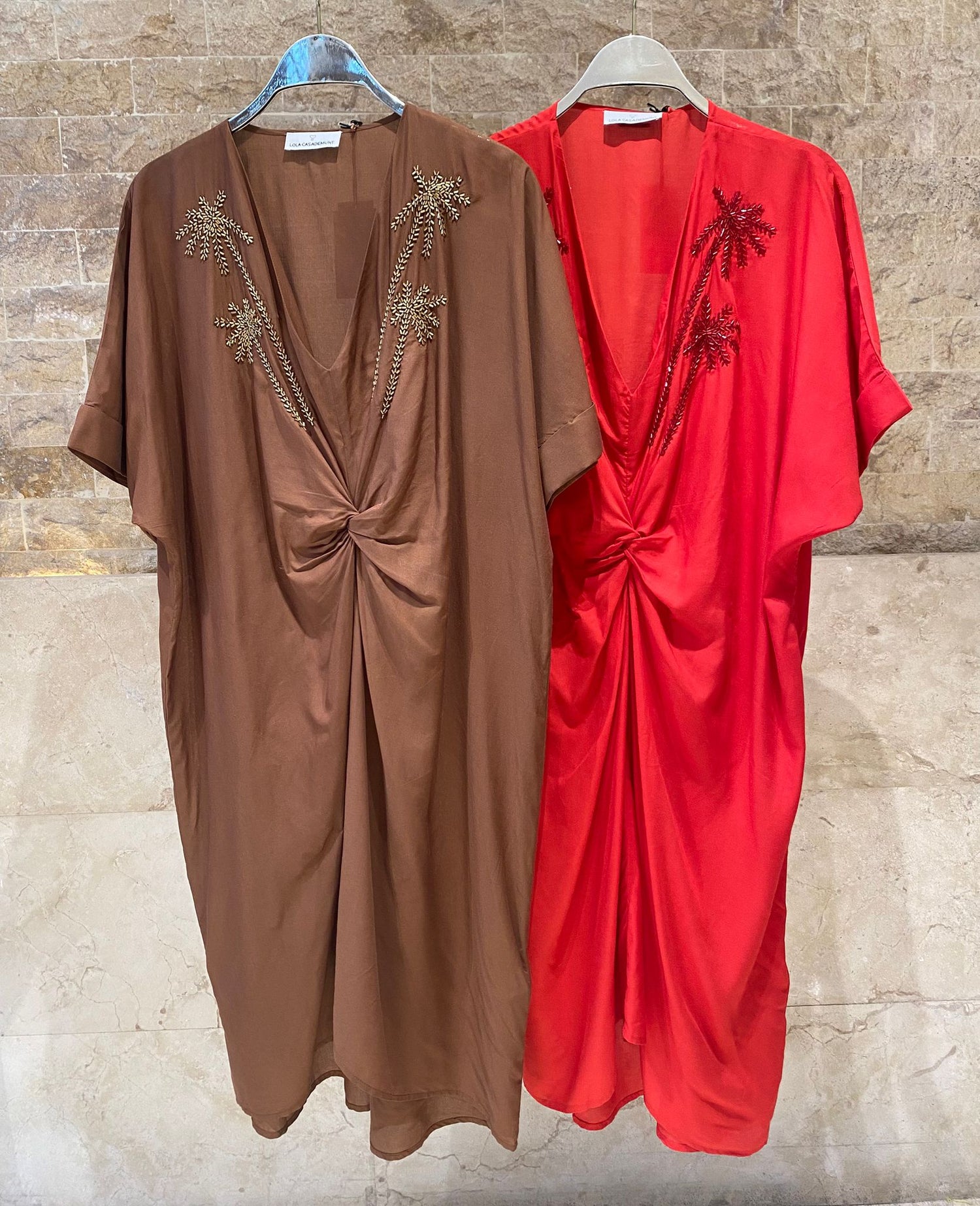 LS2616010 Linen Midi Dress - Brown Loft