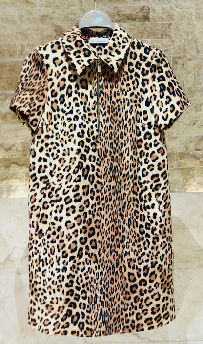 LS2616134 Animal Print Shirt Dress فستان قميص بنقشة الحيوانات - Brown Loft