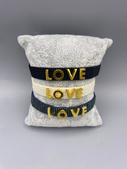 Love Letters B-GP-S 11296 Braided Beads Bracelet - Brown Loft