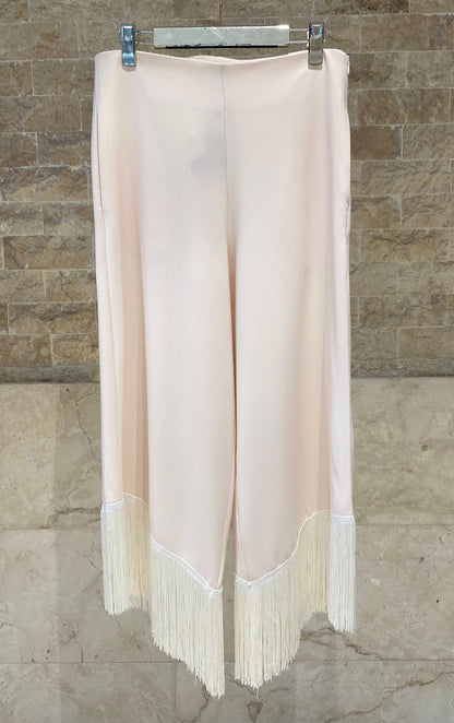 Lucivita Sets Asymmetric Fringe Top and Pants بلوزة وبنطال غير متماثلين مزينين بشراشيب
