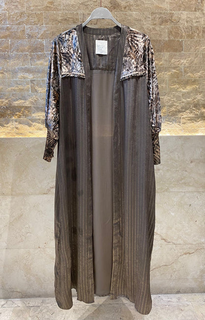 Satin B-Materia Kaftan - Brown Loft