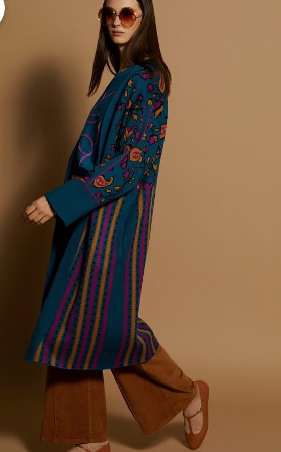 M90K11 Printed Knitted Kaftan قفطان محبوك مطبوع