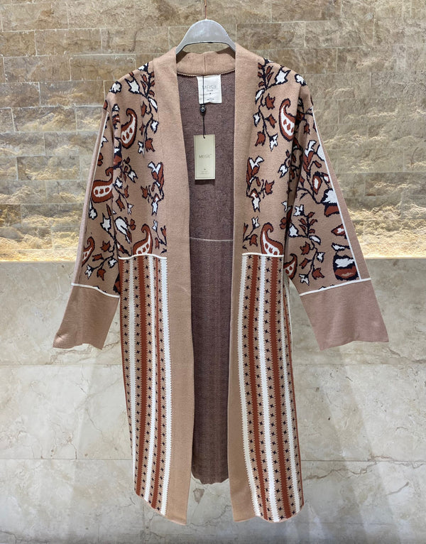 M90K11 Printed Knitted Kaftan قفطان محبوك مطبوع