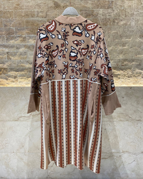 M90K11 Printed Knitted Kaftan قفطان محبوك مطبوع