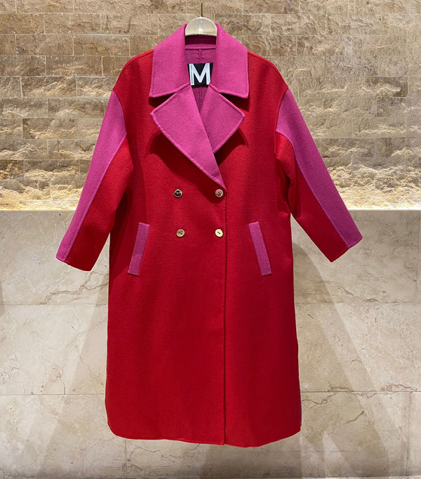 MF2401008 (Two Tone Handcrafted Coat) معطف مصنوع يدويًا بلونين