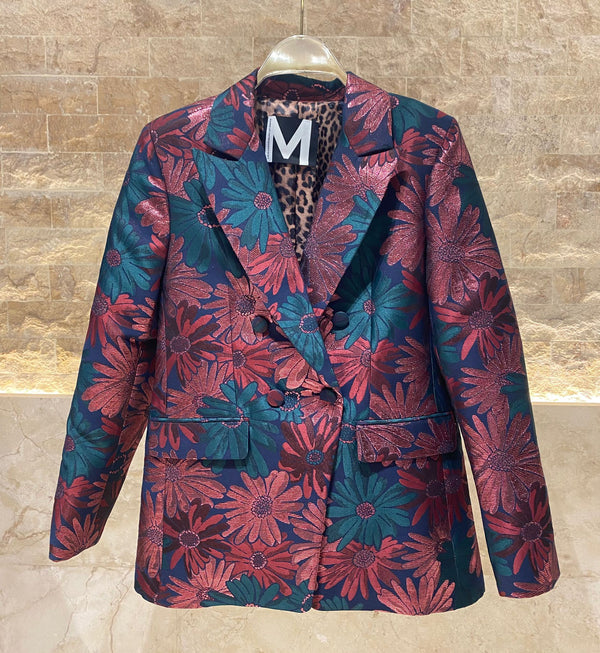 MF2402009 (Multicolor Jacquard Floral Jacket)سترة جاكار زهرية متعددة الألوان