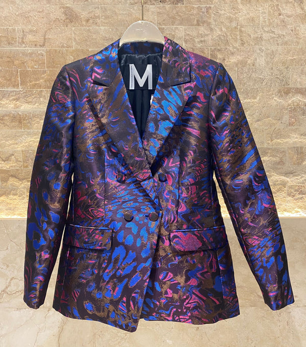 MF2402010 (Multicolor Jacquard Iridescent Jacket) سترة جاكار قزحية الألوان متعددة الألوان