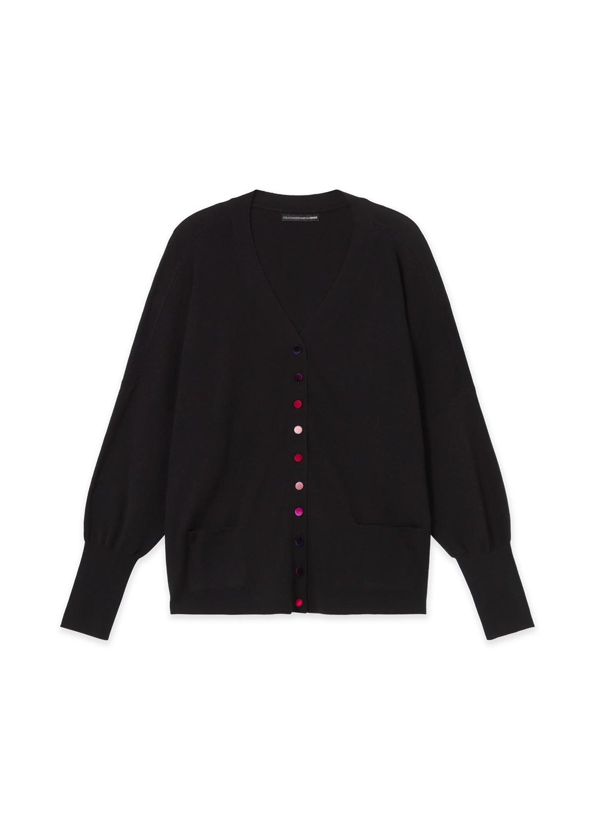 MF2611002 Multicolor Velvet Buttoned Oversized Cardigan