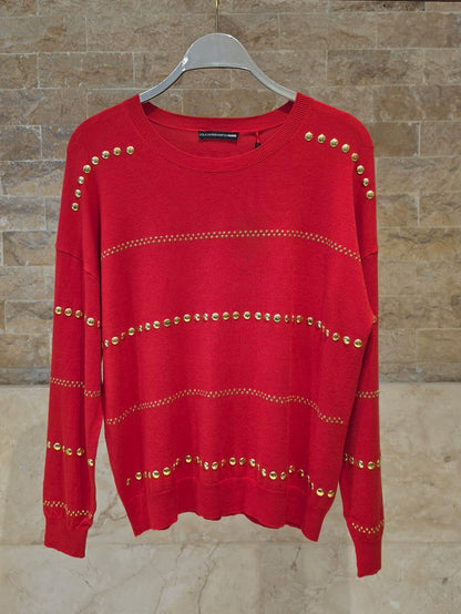 MF2611009 Striped Studded Sweater