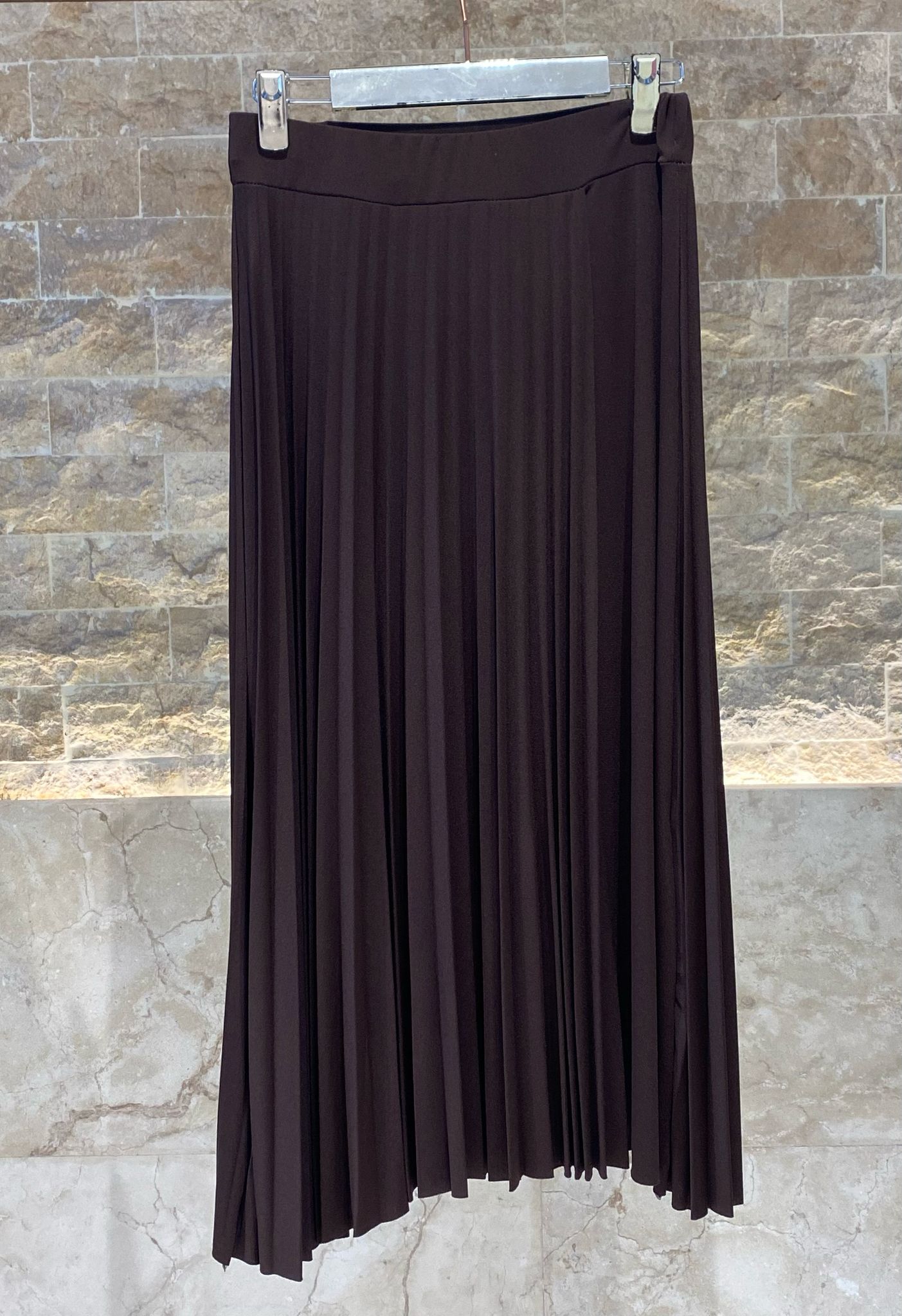 MF53075 Overlap Pleated Skirt - Brown Loft