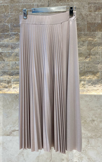 MF53075 Overlap Pleated Skirt - Brown Loft