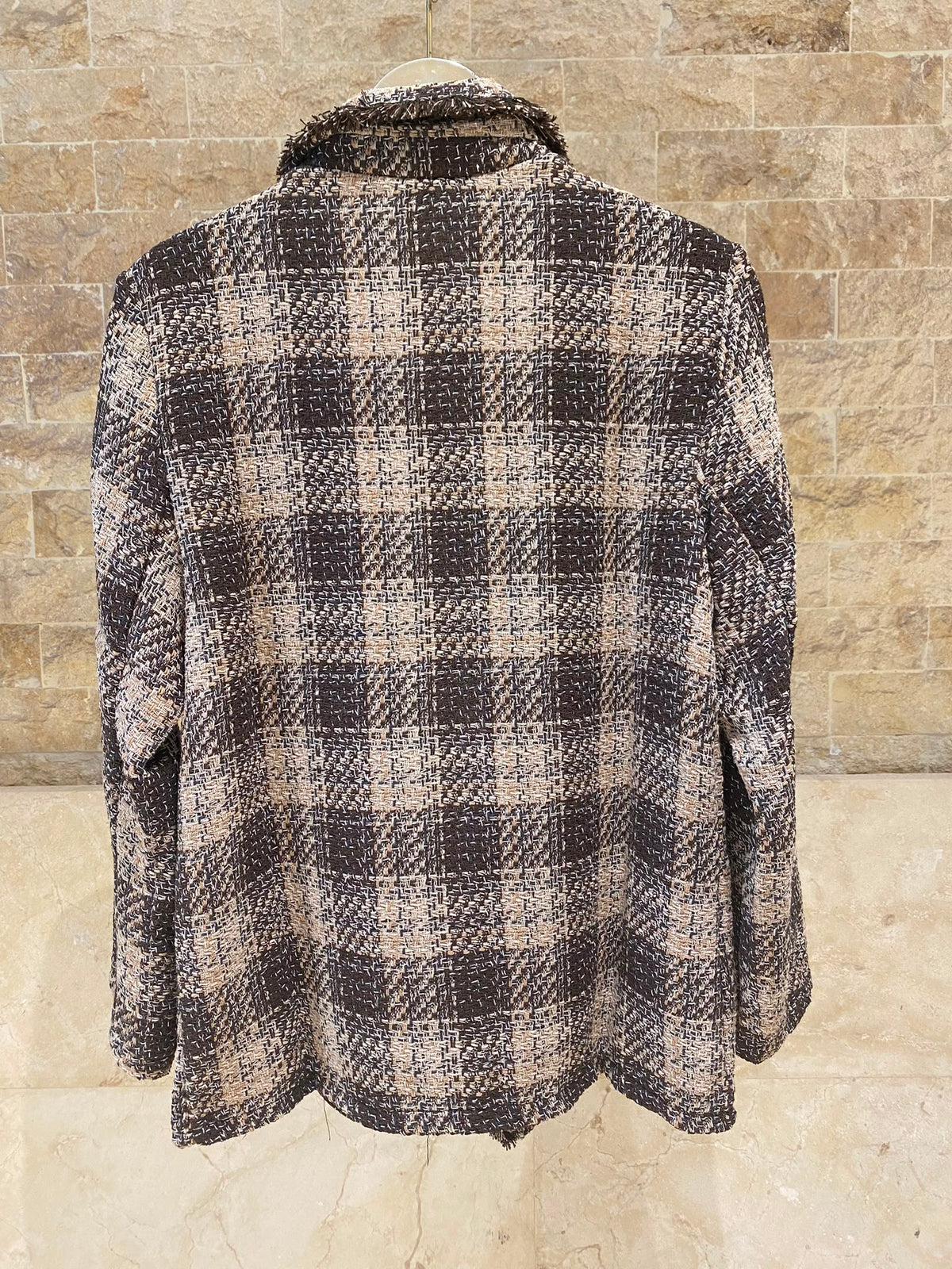 MF55008-2  Plaid Tweed Jacket