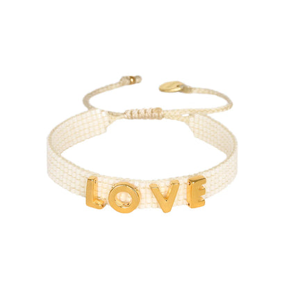 Love Letters B-GP-S 11296 Braided Beads Bracelet - Brown Loft