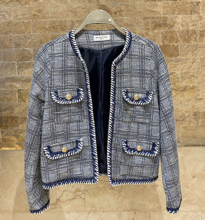MJ84191 Tweed Chanel Style Jacket - Brown Loft