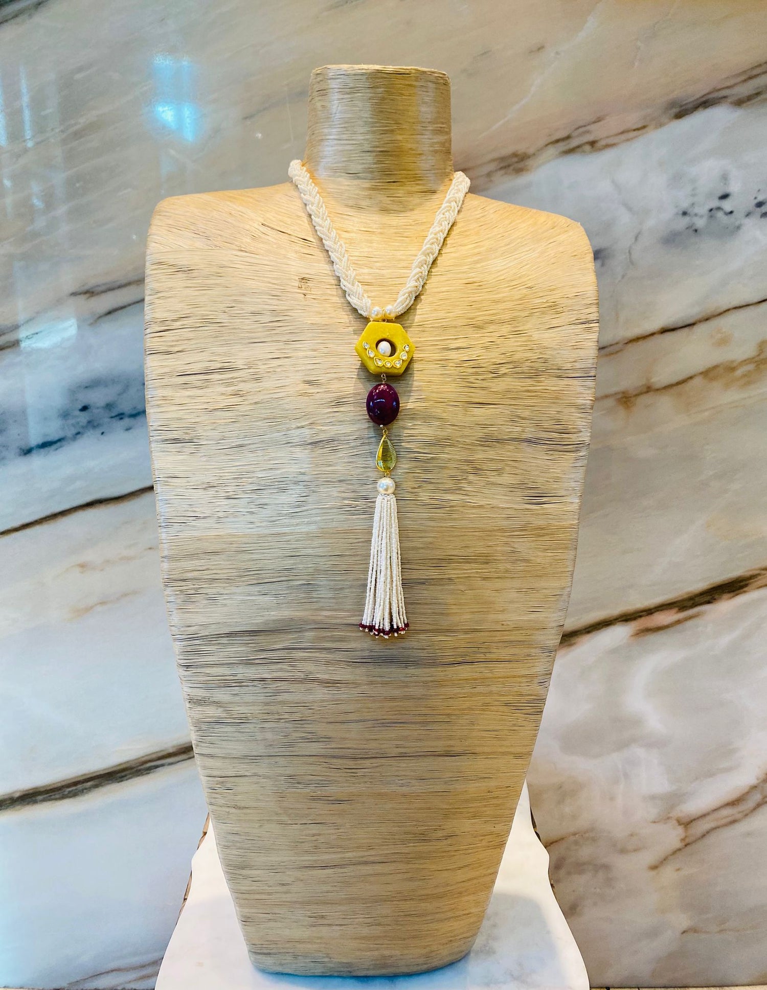 MOD 63 Multi Strand Braided Necklace قلادة مضفرة متعددة الخيوط - Brown Loft