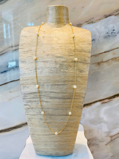 MOD Long Chain Pearl Necklace قلادة طويلة من اللؤلؤ