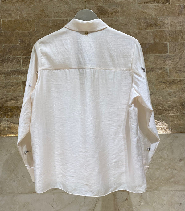 بلوزة واسعة بأزرار على الصدر MS2615019