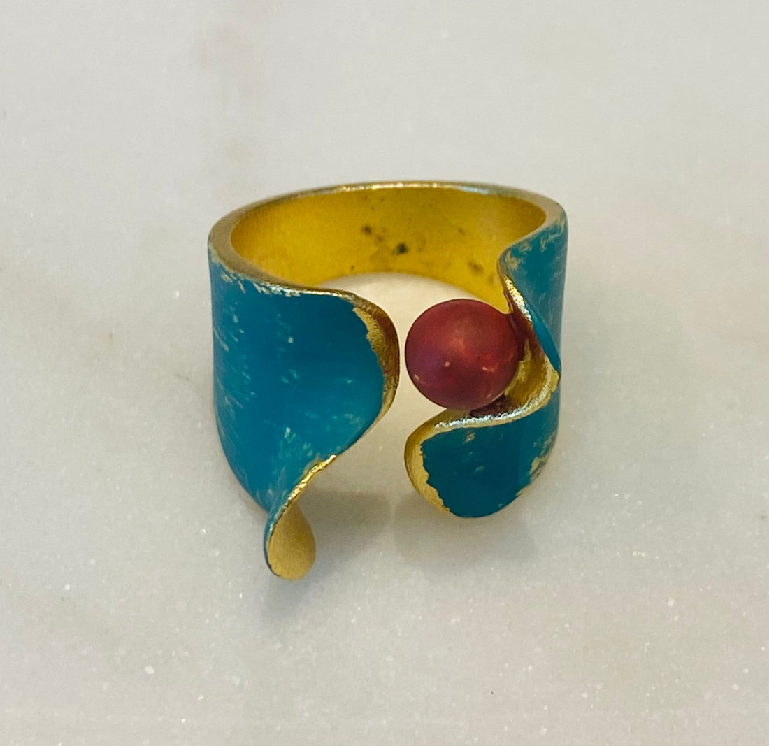 Mara Ring خاتم مفتوح بتصميم موجة منحوتة