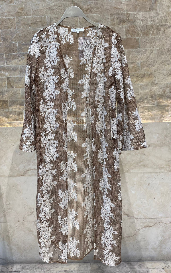 Marta Fishnet Floral Cardigan كارديجان شبكي مزهر