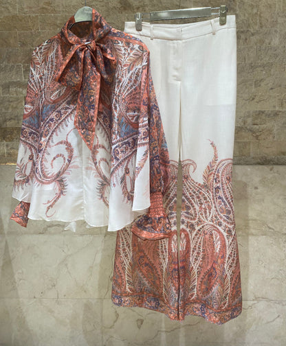 Meline/Mawa Paisley Print Oversized Top and Pants - Brown Loft