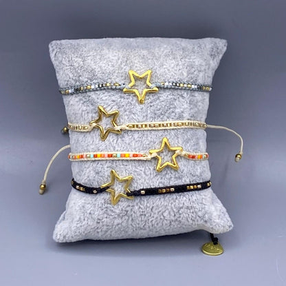 Melted Star GP-XS Braided Thread Bracelet - Brown Loft