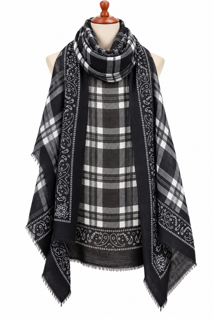C24476 Bandana Plaid Scarf