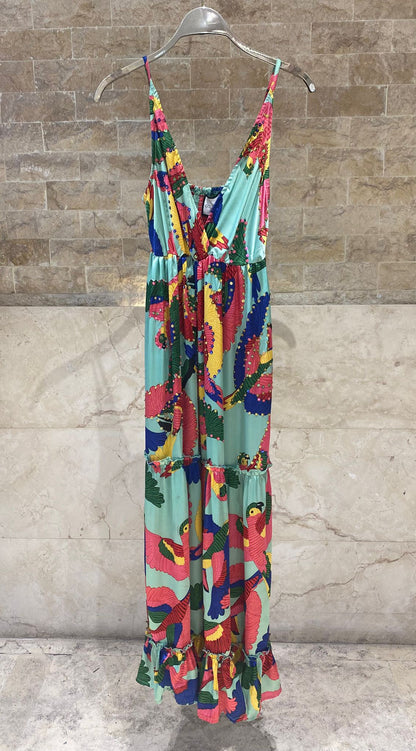 Mushy Satin Maxi Tiered Dress