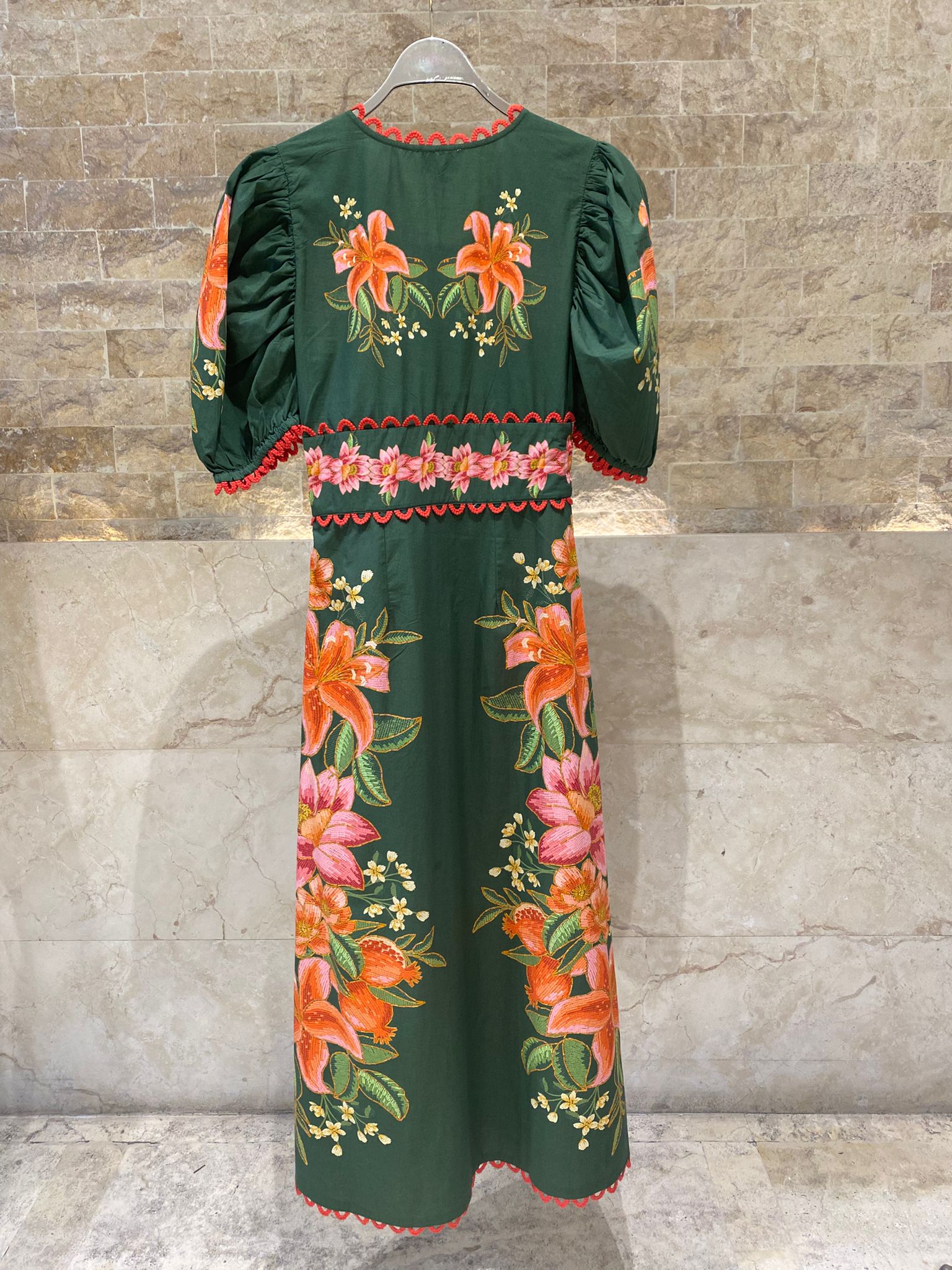 Narella Floral Long Dress - Brown Loft