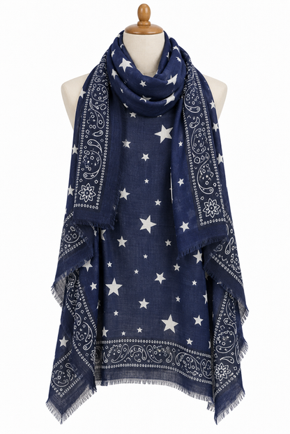 C24494 Square Star Bandana Scarf