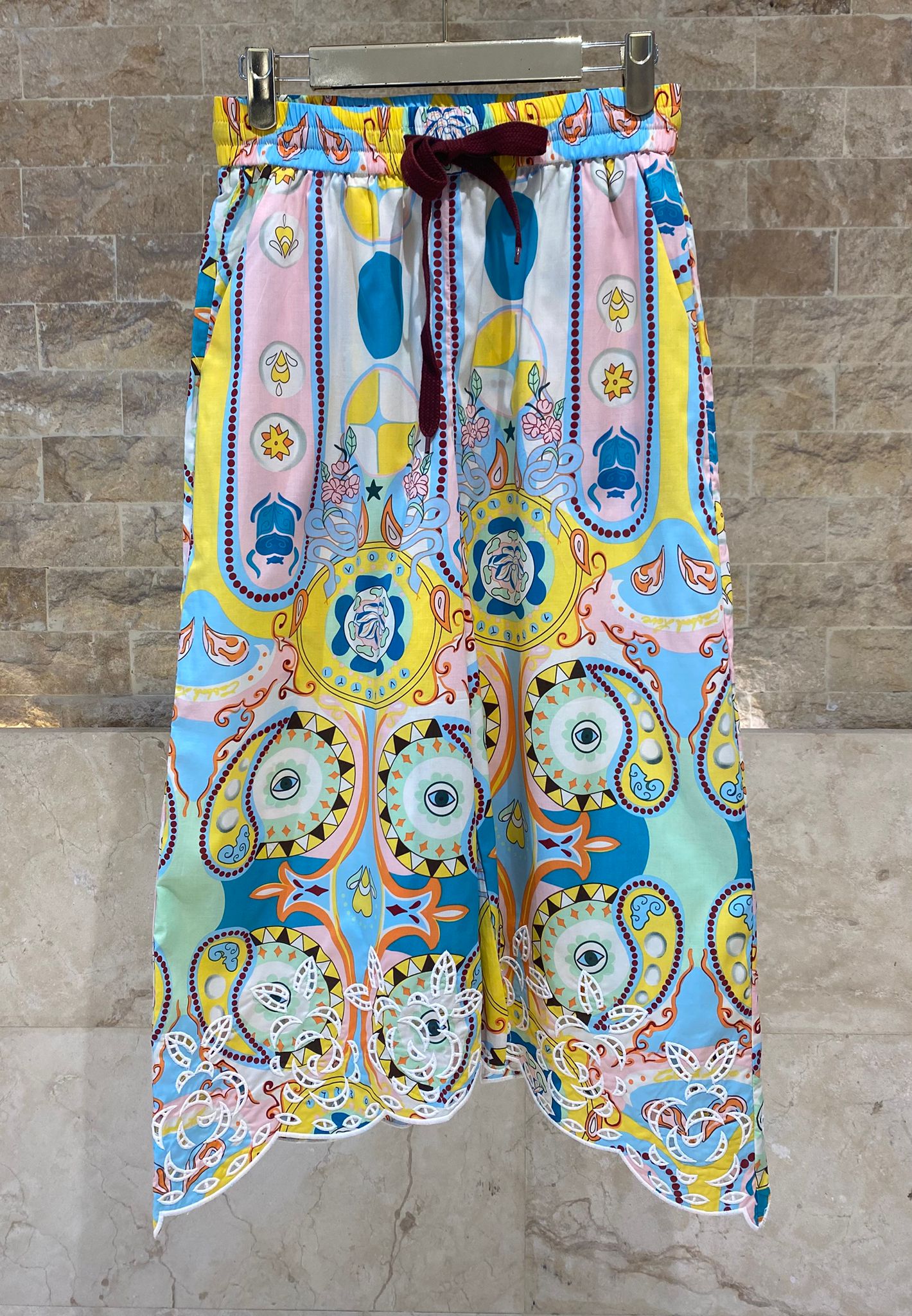 Ava and Nax Paisley Patterned Cotton Shirt and Pants قميص وبنطال من القطن بنقشة بيزلي - Brown Loft