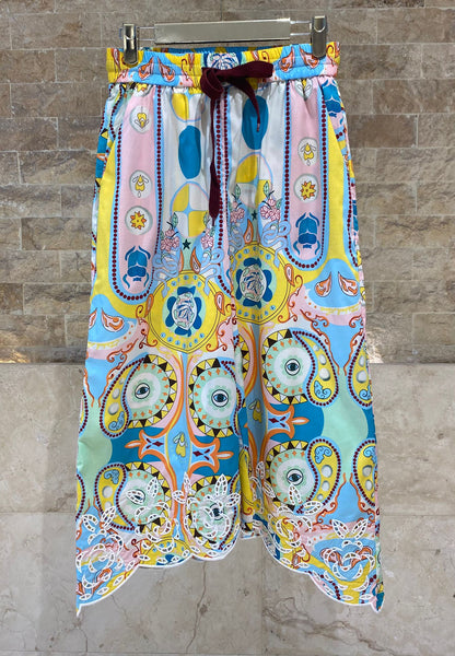 Ava and Nax Paisley Patterned Cotton Shirt and Pants قميص وبنطال من القطن بنقشة بيزلي - Brown Loft