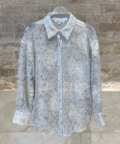 Norma Sheer Mesh Shirt قميص شبكي شفاف - Brown Loft
