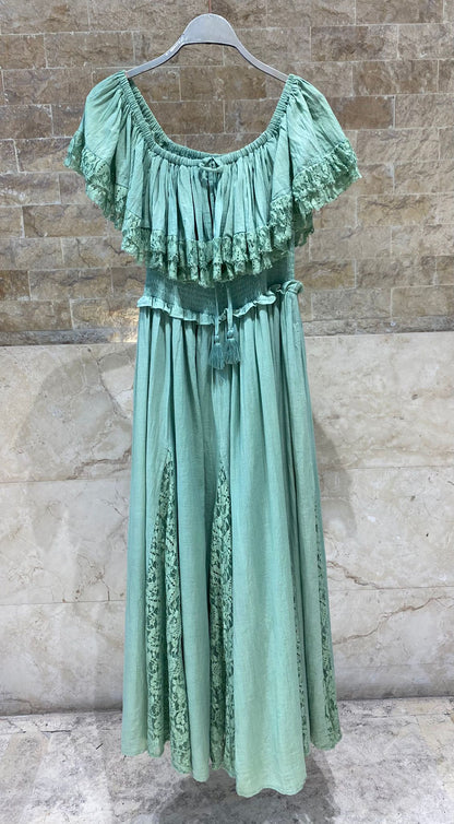 Notche Off Shoulder Maxi Dress
