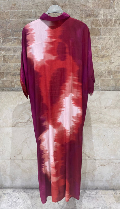 Nubiana Tie Dye Kaftan Dress فستان قفطان مصبوغ بربطة العنق