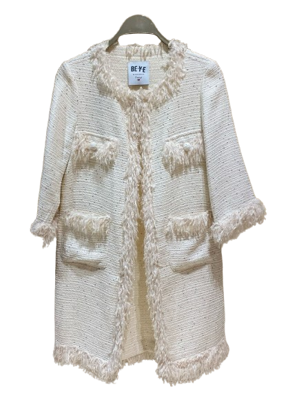 4SB/TD5/G751 Knitted Feather Long Coat محبوك ريشة معطف طويل