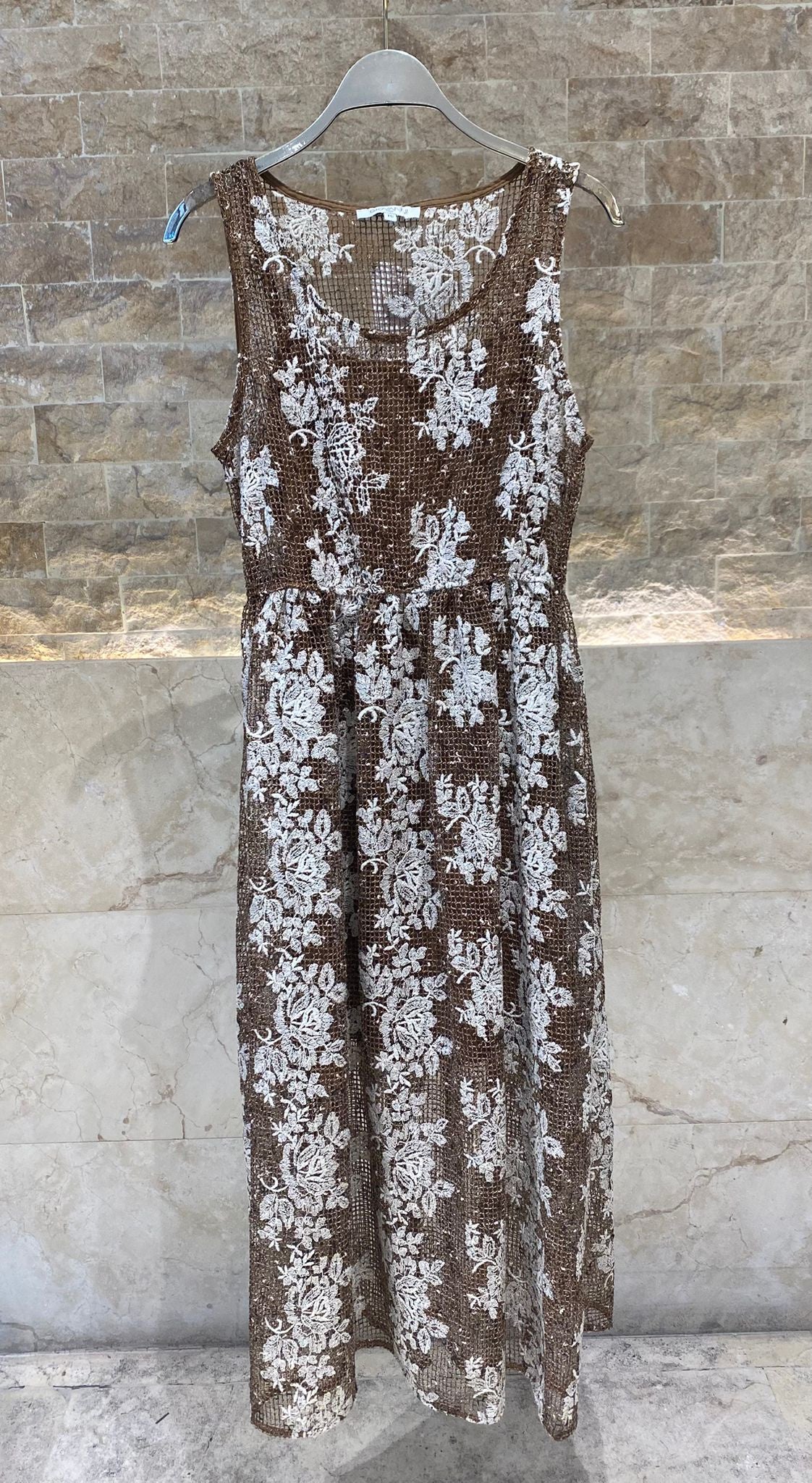 Floral Fishnet Sleeveless Maxi Dress – Orelia
